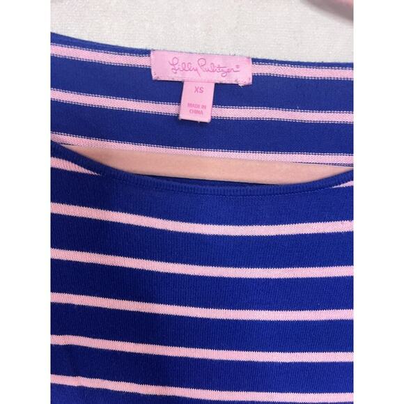 Lilly Pulitzer Elba Striped Sweater In Twilight Blue/Pink Coba- Size XS - Picture 5 of 6